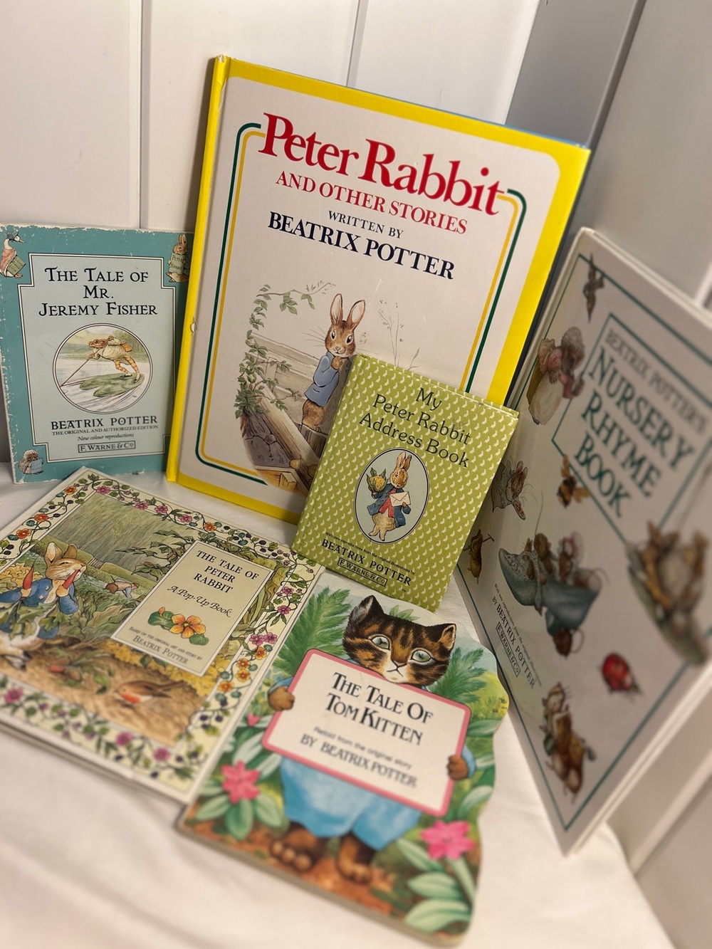 Vintage Beatrix Potter 6 Book LOT Peter Rabbit Pop-Up Nursery Rhymes Tales USED